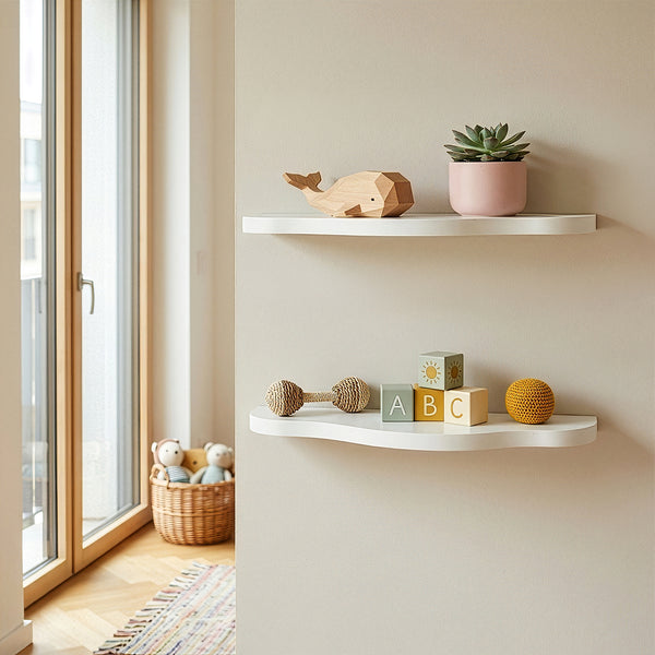 Kinder-wandrekset 2-delig Sirlstalo 57x19x3 cm Wit [en.casa]
