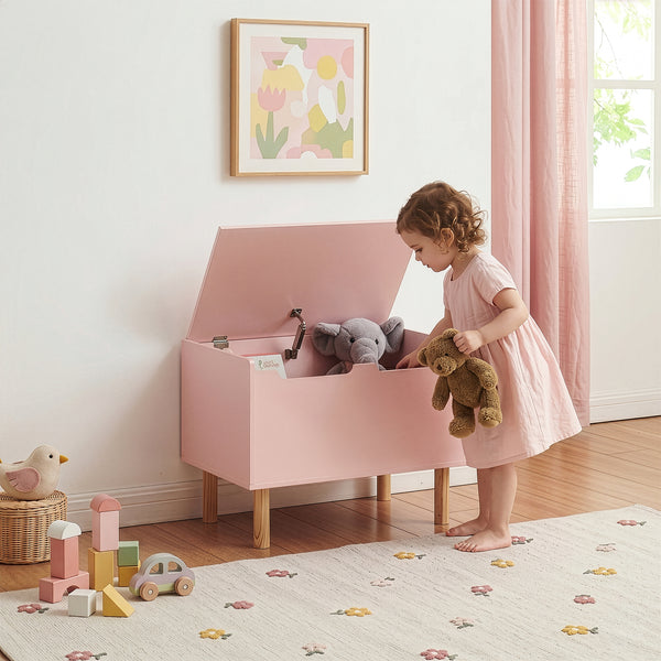 Speelgoedkist Virer 60x40x45 cm Roze [en.casa]