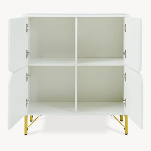 Sideboard Reyri 90x80x35 cm Wit/Goudkleurig [en.casa]