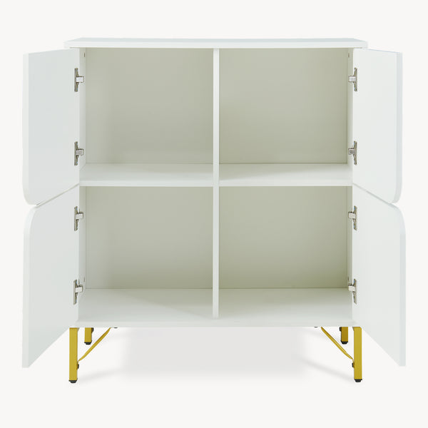 Sideboard Reyri 90x80x35 cm Wit/Goudkleurig [en.casa]