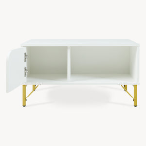 Salontafel Reyri 80x45x42 cm Wit/Goudkleurig