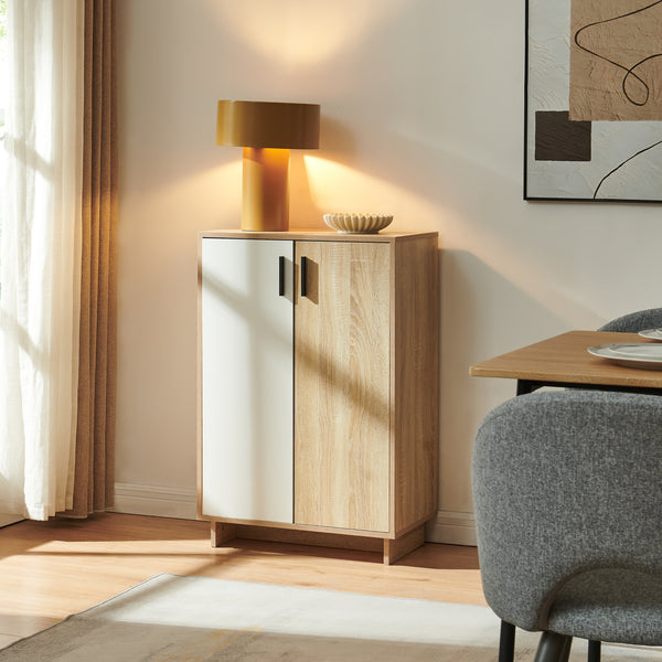Opbergkast Kenta 60x35x90 cm sonoma eiken en wit [en.casa]