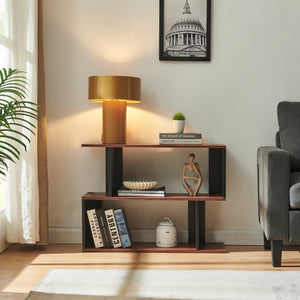 Bijzettafel Trond 80x29x60 cm Zwart/Walnootlook [en.casa]
