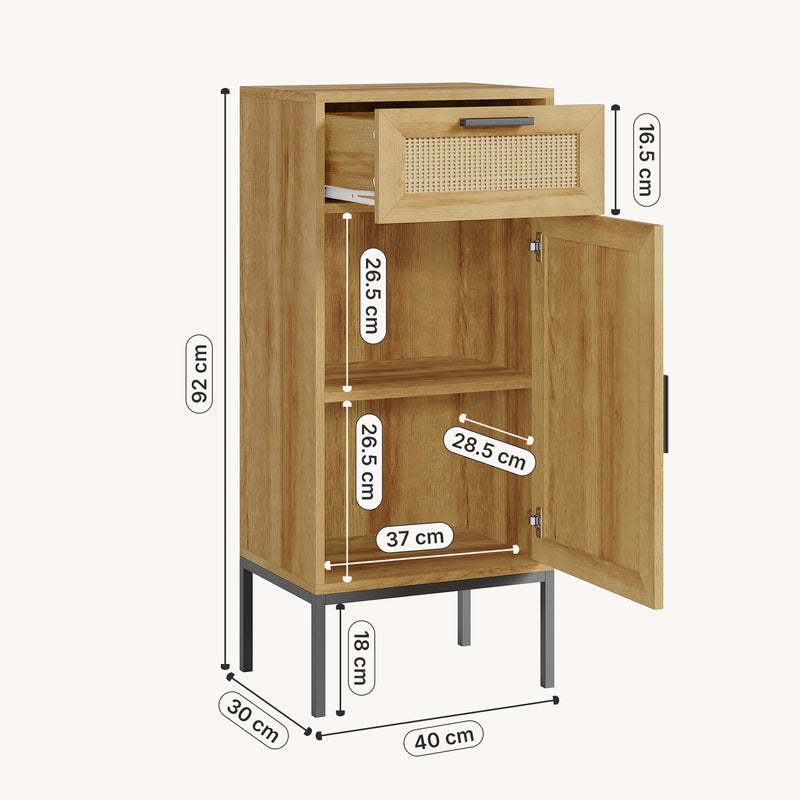 Maatschets Badkamerkast Marhasa 92x40x30 cm Eikenlook/Zwart [en.casa]