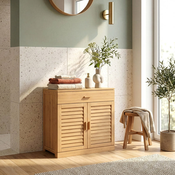 Schoenenkast Aarela 67x66x34 cm Bamboe [en.casa]