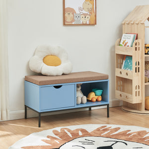 Schuhbank Colwyn 80x40x45 cm Blau [en.casa]