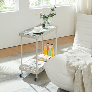 Serveerwagen Bolmanralu trolley 60x61x31 cm grijs [en.casa] 