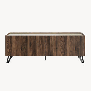 Tv-kast Trorlon 160x40x55 cm Notenhoutlook/Travertijn [en.casa]