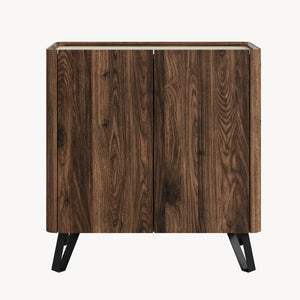 Kast Trorlon 83x80x40 cm Notenoptiek/Travertijn [en.casa]