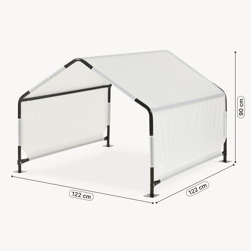 Maatschets Honden tent Valevali 122x122x90 cm zwart en wit [en.casa] 