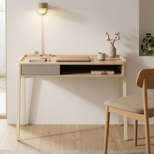 Bureau Boderas 107x55x78 cm Beige/Travertijn [en.casa]