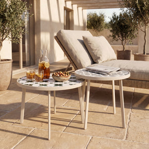 Outdoor statafel Faeto 2-delig glasplaat Champagne [casa.pro]