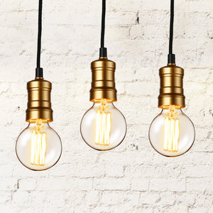 Design hanglamp Ljubljana metaal zwart en koperkleurig - 1 of 3 stuks set