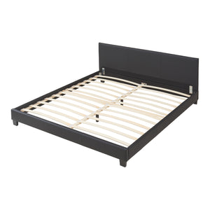 Houten bed Aron kunstleer met bedbodem 160x200 zwart
