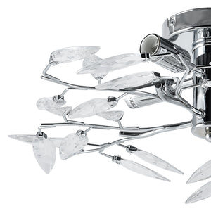 Plafondlamp Kira met kristallen 15xØ47,5 cm chroom 4xE14