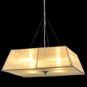 Design hanglamp Sphera vierkant stof 45x45x13 cm wit 4xE14