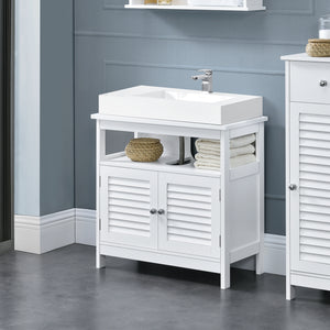 Badkamermeubel wastafelonderkast MDF 60x60x30 cm wit