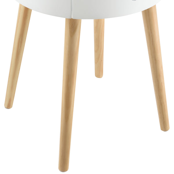 Nachtkastje bijzettafel Zanzibar 50x38x38 cm met 1 lade wit