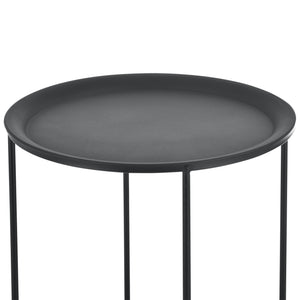 Salontafel rond set van 3 zwart 45xØ30 - 50xØ35 - 55xØ40 cm