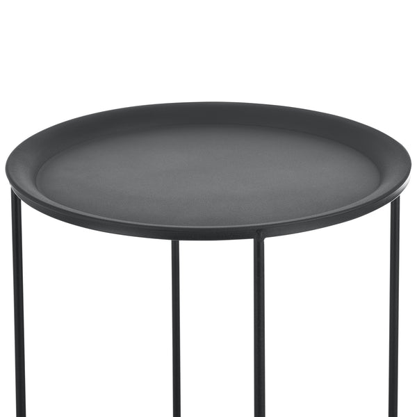 Salontafel rond set van 3 zwart 45xØ30 - 50xØ35 - 55xØ40 cm