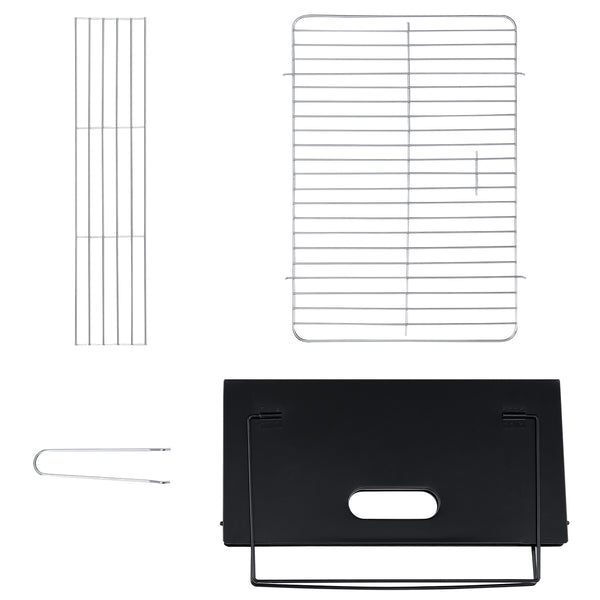 [pro.tec] Klapgrill barbecue BBQ 45x30x30 cm zwart
