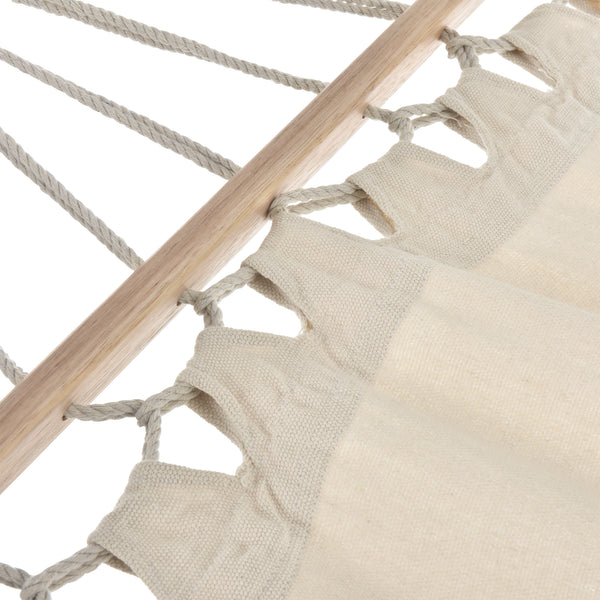 Katoenen hangmat tot 150 kg 275x80 - ligvlak 180x70 creme 