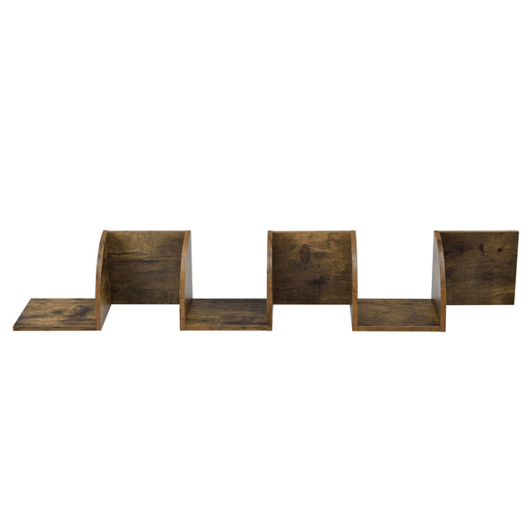 Wandplank wandrek zigzag 123x19,5x19,5 cm walnoot