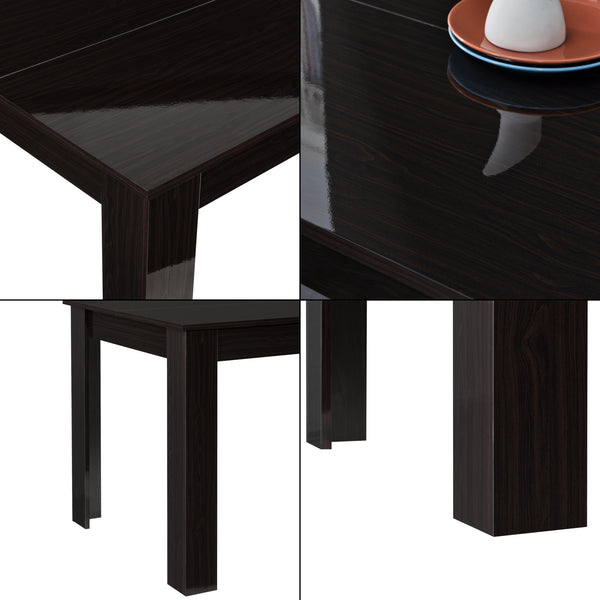 Design eettafel Skien hoogglans 117x76x74 cm walnoot