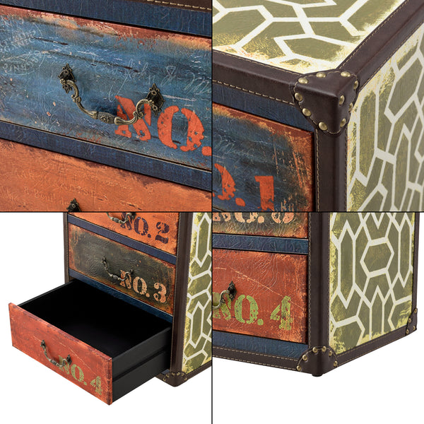 Commode Goslar met 4 lades industrieel 66x40x30 meerkleurig