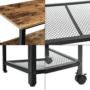 Keukentrolley Freiburg met 2 planken 76,5x60x40 hout zwart