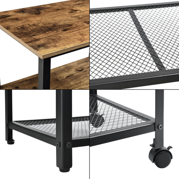 Keukentrolley Freiburg met 2 planken 76,5x60x40 hout zwart