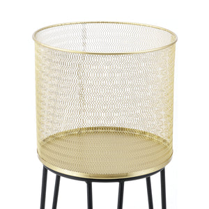 Bloempot op standaard Menen set van 2 zwart en goud