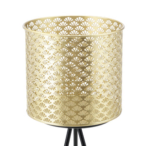 Bloempot op standaard Mechelen set van 2 zwart en goud