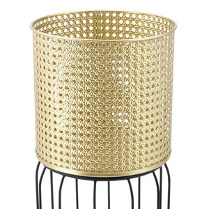 Bloempot op standaard Maasei set van 2 zwart en goud