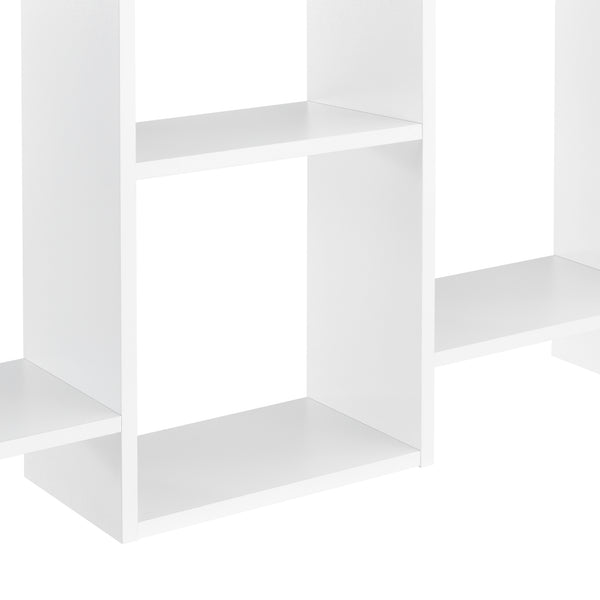 Wandplank Jessheim met 7 vakken 161x18x65 cm wit mat