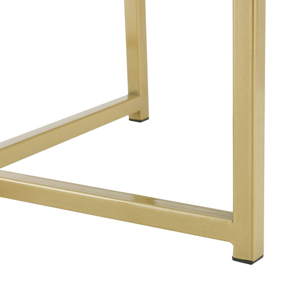 Salontafel Alavieska rond glas en metaal 42xØ50 cm goud