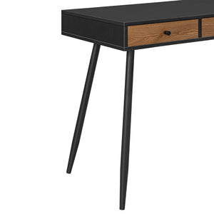 Bureau Tumba met lades 115x48x75 cm houtkleurig en zwart