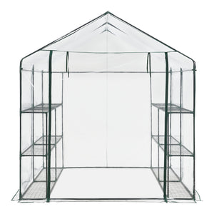 [en.casa] Tuinkas Grünau met 12 planken 200x200x220 cm transparant