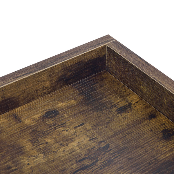 Bijzettafel Mariefred met plank 55x40x40 cm zwart en houtkleurig