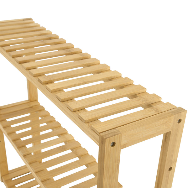 [en.casa] Wandrek Örnsköldsvik met 3 planken 60x15x54 cm bamboe