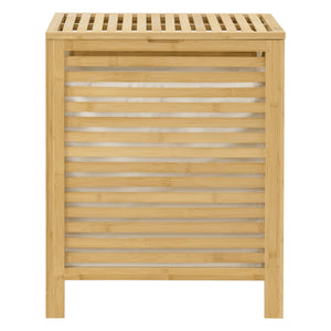 [en.casa] Wasmand bamboe met waszak en deksel 65 l