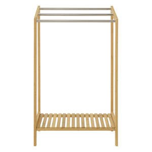 [en.casa] Bamboe handdoekrek met plank vrijstaand 51x31x85 cm