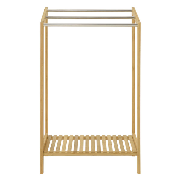 [en.casa] Bamboe handdoekrek met plank vrijstaand 51x31x85 cm