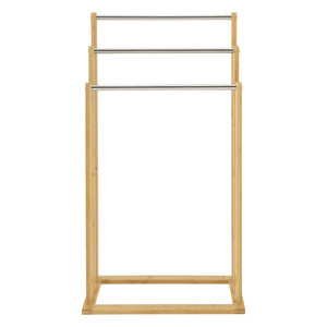 [en.casa] Bamboe handdoekrek Porsanger 46x24x84 cm vrijstaand