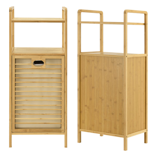 [en.casa] Bamboe wasmand Rendalen met plank 40x30x95 cm