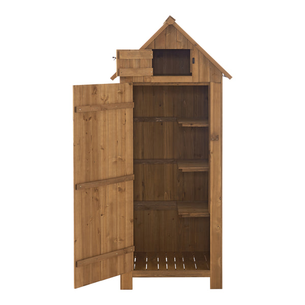 [en.casa] Tuinkast tuinschuur 77x54x179 cm houtkleurig