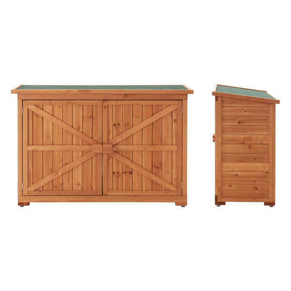 [en.casa] Tuinkast tuinschuur 128x50x88 cm houtkleurig