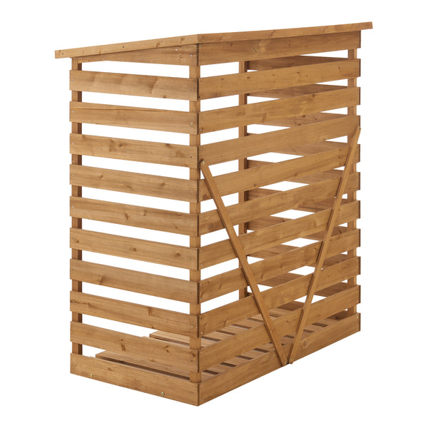 [en.casa] Houten brandhout rek houtopslag 116x64x123 cm