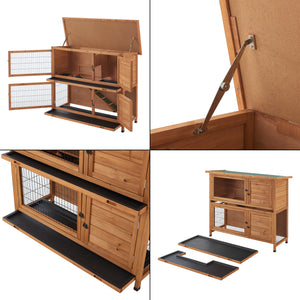 [en.casa] Konijnenhok Falkenau 104x122x50 cm houtkleurig
