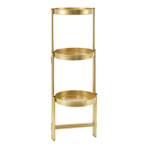 [en.casa] Bloempot op standaard Kallo metaal 60x60x18 cm messing